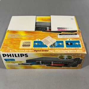 Philips CDR775 Dual Deck Audio CD Recorder Black Double Speed Recording Works